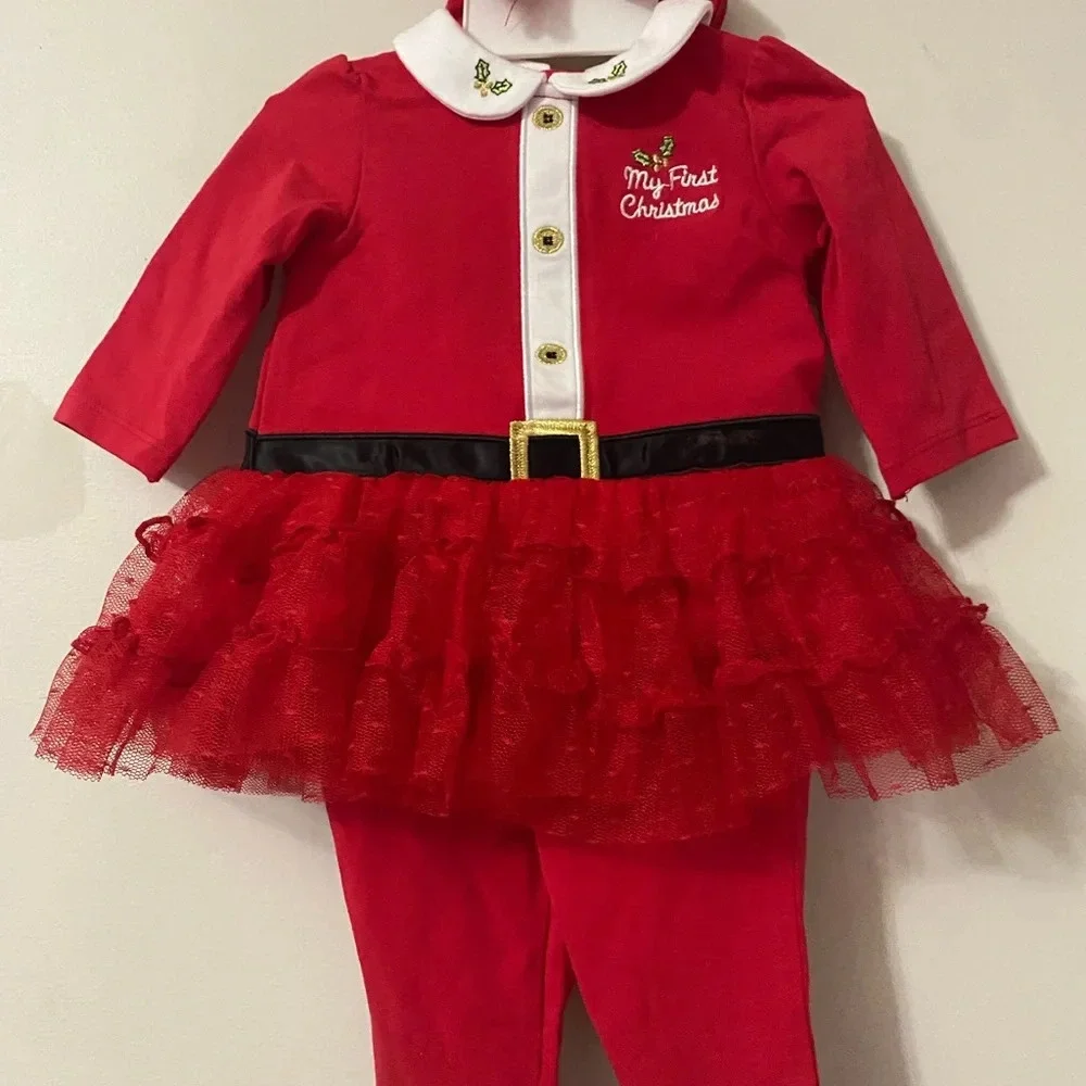 New My 1st Christmas Outfit & Headband